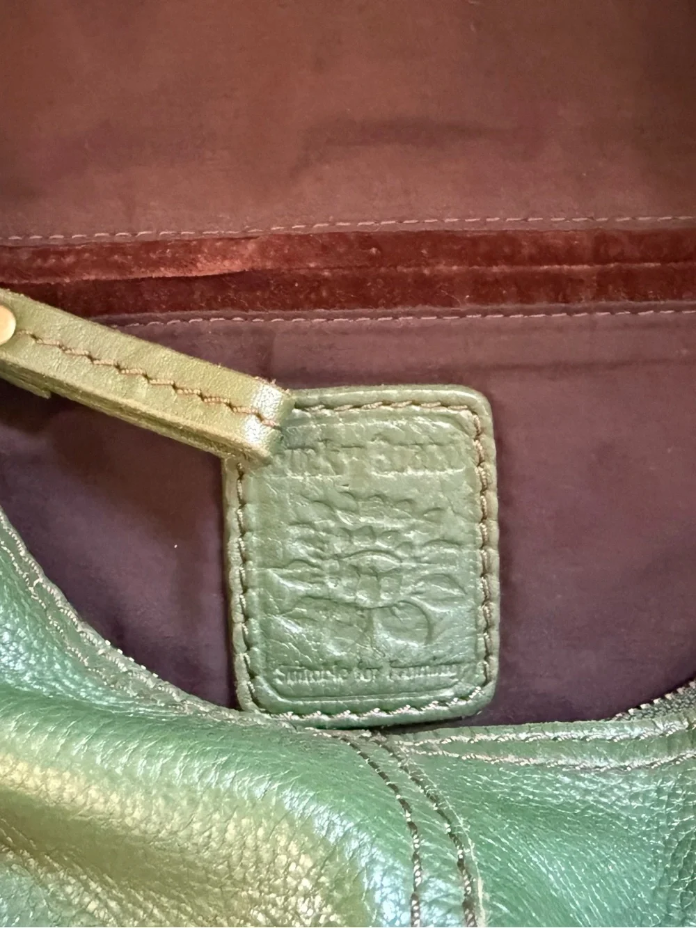 Green Leather Lucky Brand Hobo Bag